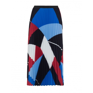 Maxi-Plissee-Rock mit Allover-Print 