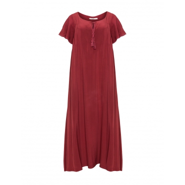 Maxikleid mit Biesen und Quasten 