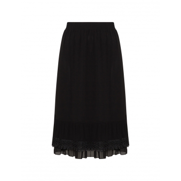 Maxirock mit Gummibund und Spitze 