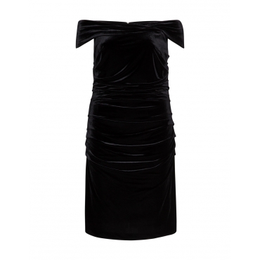 Samtkleid mit Raffungen 