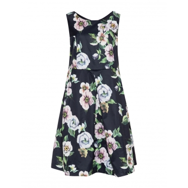 Satinkleid mit Allover-Blumen-Print 
