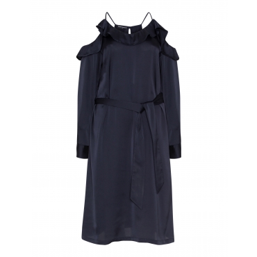 Satinkleid mit Cold-Shoulder 