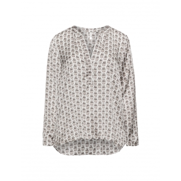 Schlupfbluse mit Käfer-Allover-Print 