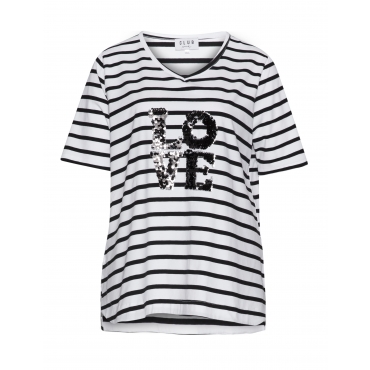 Shirt im Streifen-Design mit Applikation 