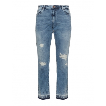 Slim Fit Jeans mit Destroyed-Effekt 