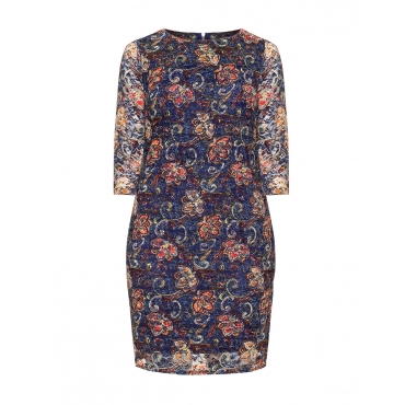 Spitzenkleid mit Allover-Print 