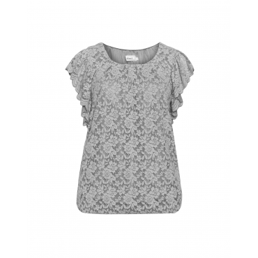 Spitzenshirt mit Rüschenärmeln 