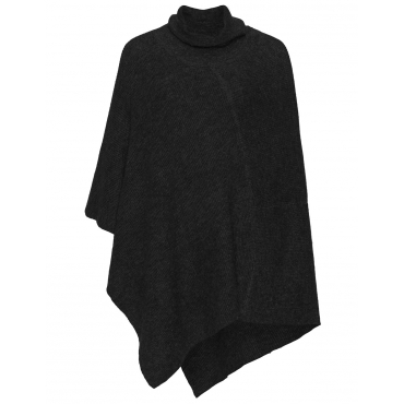 Strickponcho mit Rollkragen 