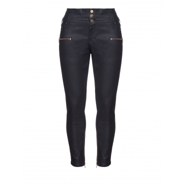 Taillenhohe 7/8-Coated-Jeans 