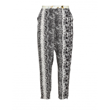 Taillenhohe Print-Hose mit Gummizug 