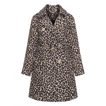 Trenchcoat mit Animal-Print 
