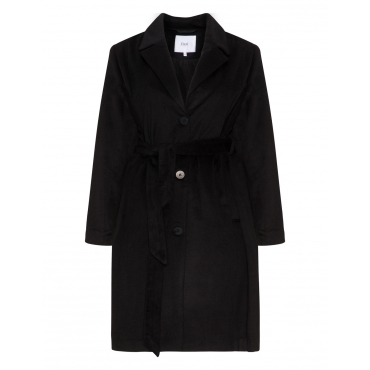 Wollmix-Mantel mit Gürtel 
