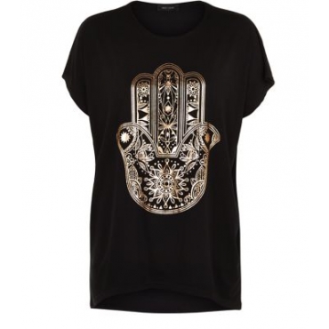 Black Metallic Mystic Hand T-Shirt 