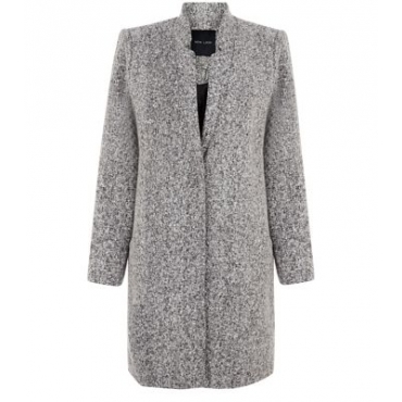 Black Textured Boyfriend Coat 