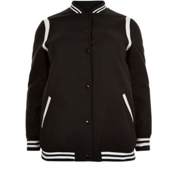 Curves – Schwarze Bomberjacke mit Streifen 