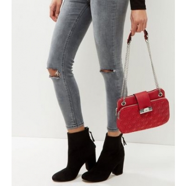 Gesteppte Schultertasche in Rot 