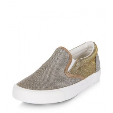 Glitzernde Slipper in Gold für Teenager 