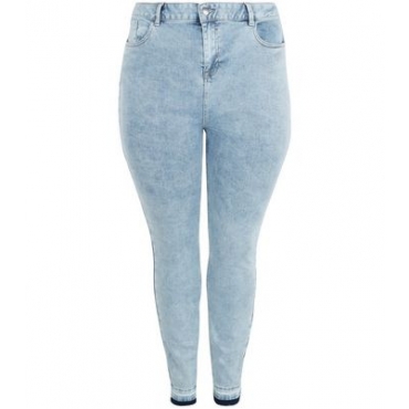 Hellblaue Skinny Jeans in Acid-Waschung 
