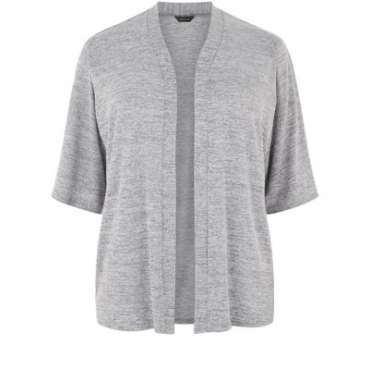 Plus Size Grey Kimono Sleeve Cardigan 
