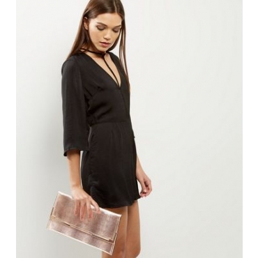 Rotgoldene Metallic-Clutch mit Schlangenmuster 