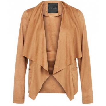 Tan Suedette Waterfall Jacket 