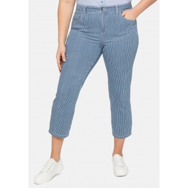7/8-Jeans mit Allover-Streifen, in 5-Pocket-Form, blue Denim, Gr.40-58 
