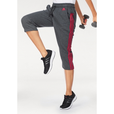 adidas Performance 3/4-Hose »ESSENTIALS 3 STRIPES 3/4 PANT«, grau-koralle, Gr.L-XXL 