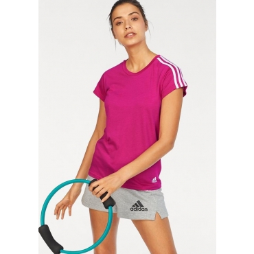 adidas Performance T-Shirt »ESSENTIALS 3S SLIM TEE«, beere-weiß, Gr.L-XXL 