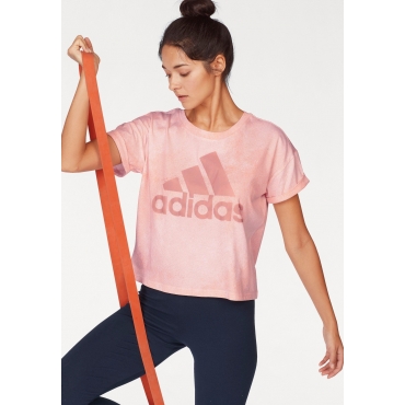 adidas Performance T-Shirt »WOMEN ESSENTIAL ALL OVER PRINT TEE«, rosa, Gr.L-XXL 