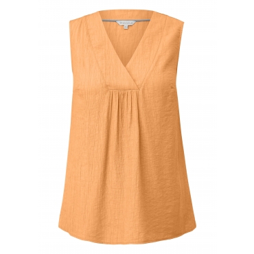Ärmellose Crêpe-Bluse mit V-Ausschnitt, orange, Gr.44-54 