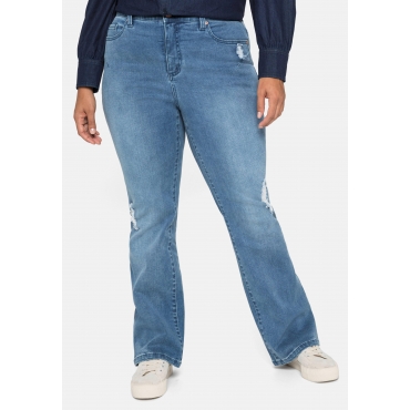 High-Waist Bootcut-Jeans mit Bodyforming-Effekt, blue used Denim, Gr.40-58 