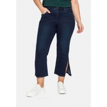 Bootcut-Jeans in 7/8-Länge mit hoch geschlitztem Saum, dark blue Denim, Gr.40-58 