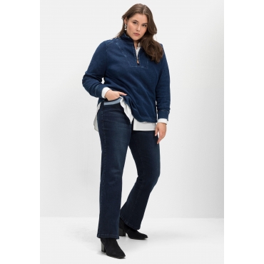 Bootcut-Jeans mit Kontrastdetails, dark blue used Denim, Gr.40-58 