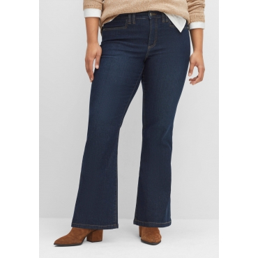 Bootcut-Jeans mit  Kontrastnähten, dark blue Denim, Gr.20-116 