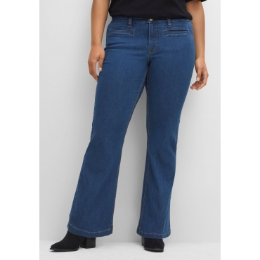 Bootcut-Jeans mit Leistentaschen vorn, blue Denim, Gr.40-58 