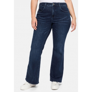 Bootcut-Jeans mit Schlitzen seitlich am Saum, dark blue Denim, Gr.40-58 