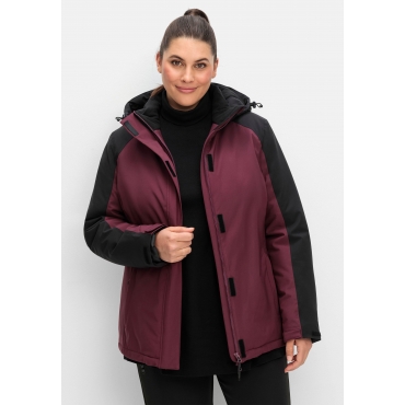 Funktionsjacke mit Zwei-Wege-Reißverschluss, bordeaux-schwarz, Gr.40-58 
