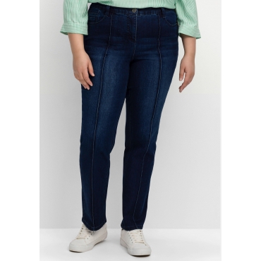 Gerade Jeans mit Biesen, dark blue Denim, Gr.40-58 