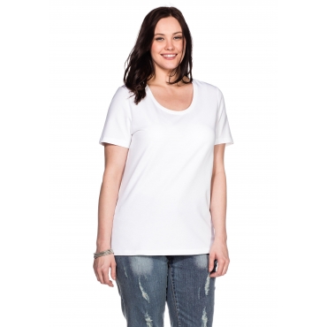 T-Shirt in leicht taillierter Form, weiß, Gr.40/42-56/58 