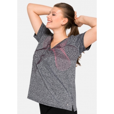 Funktionsshirt mit Frontdruck, mit REPREVE®, grau meliert, Gr.44/46-56/58 