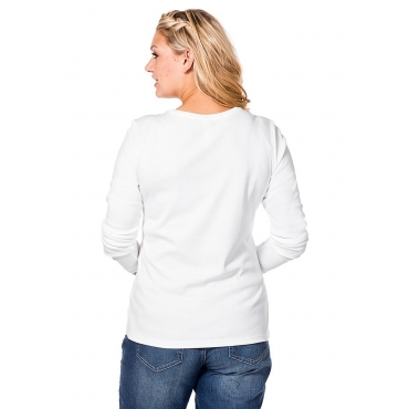 Große Größen: sheego Casual Legeres Shirt, weiß, Gr.40/42-56/58 