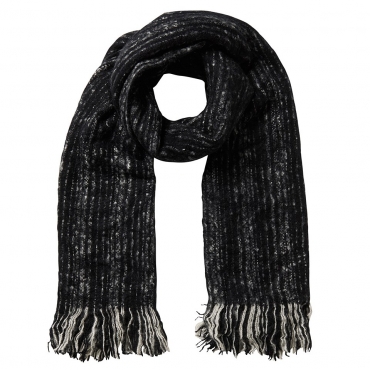 Große Größen: TOM TAILOR DENIM Schal »structured scarf with fringes«, black, Gr.OneSize-OneSize 