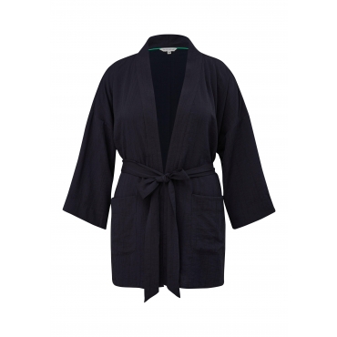 Jacke im Kimono-Stil mit Bindegürtel, nachtblau, Gr.44-54 