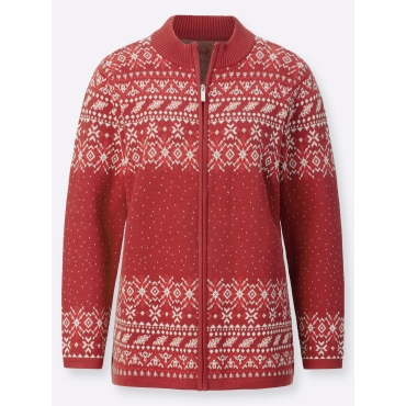 Jacquardstrickjacke 