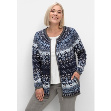 Jacquardstrickjacke 
