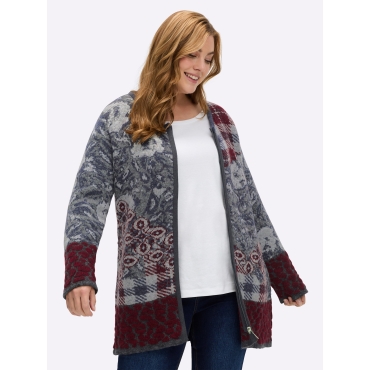 Jacquardstrickjacke 