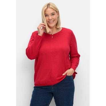 Langarmshirt mit Gummizug am Saum, rot, Gr.40-56 