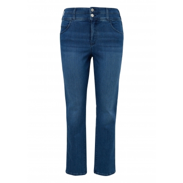 Schmale Ankle-Jeans mit High-Waist-Bund, blue Denim, Gr.44-54 