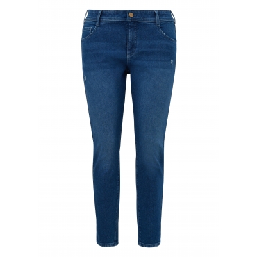Schmale Jeans in 5-Pocket-Form, mit Destroyed-Effekten, blue Denim, Gr.44-54 