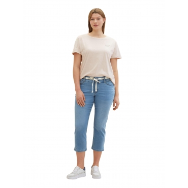 Schmale Jeans mit Bindeband und Shapingeffekt, light blue Denim, Gr.44-54 